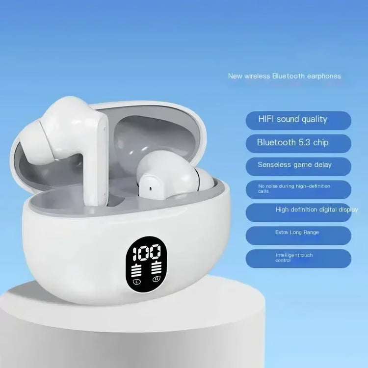 TWS Wireless Bluetooth Earphones with Microphone, Noise Reduction & High-Fidelity Bass
