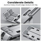 Adjustable Laptop Stand – Portable Notebook Holder, Cooling Bracket &amp; Foldable Non-Slip Laptop Riser