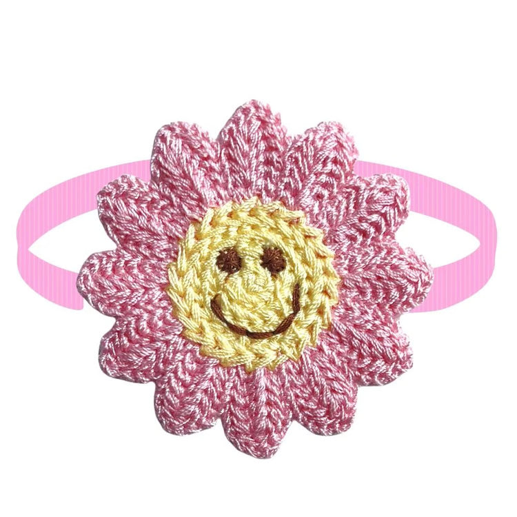 Hand-Knitted Smile Flower Accessories for Pets