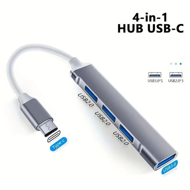 4 Port Type-C USB Hub Splitter Adapter