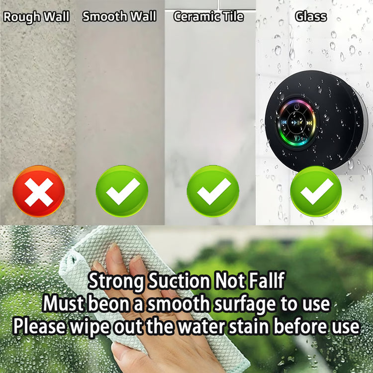 Portable Bluetooth Speaker Waterproof Mini Wireless Speaker with Suction Cup