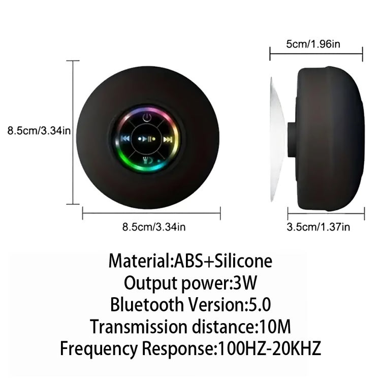 Portable Bluetooth Speaker Waterproof Mini Wireless Speaker with Suction Cup