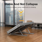 Adjustable Laptop Stand – Portable Notebook Holder, Cooling Bracket &amp; Foldable Non-Slip Laptop Riser