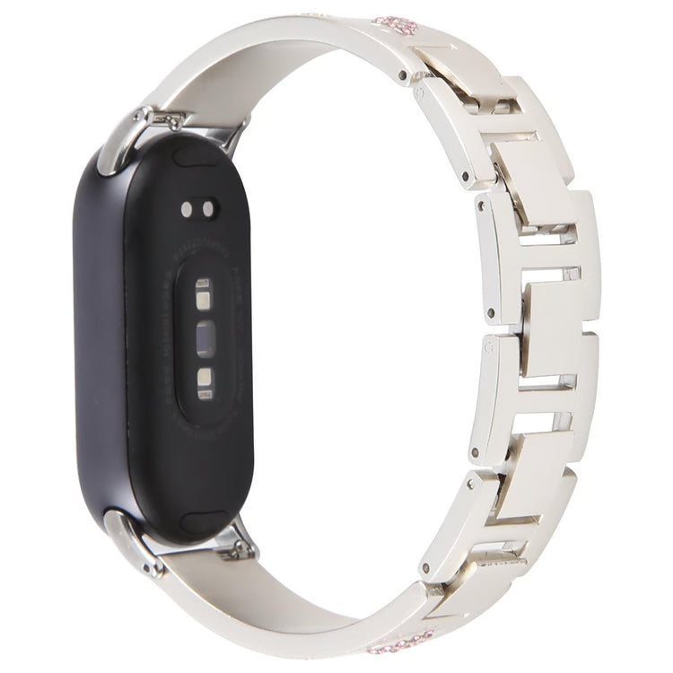 Diamond Quick-Release Metal Watch Band Adjustable Bracelet Strap
