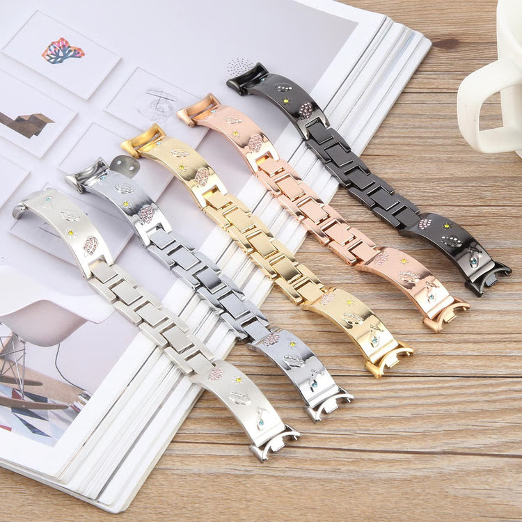 Diamond Quick-Release Metal Watch Band Adjustable Bracelet Strap