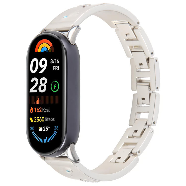 Diamond Quick-Release Metal Watch Band Adjustable Bracelet Strap