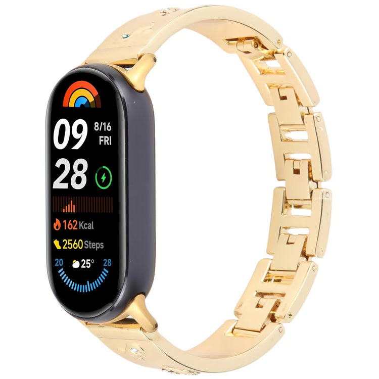 Diamond Quick-Release Metal Watch Band Adjustable Bracelet Strap