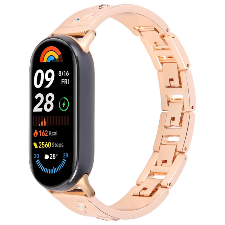 Diamond Quick-Release Metal Watch Band Adjustable Bracelet Strap