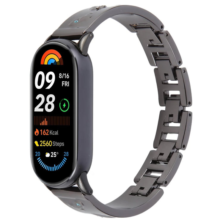Diamond Quick-Release Metal Watch Band Adjustable Bracelet Strap