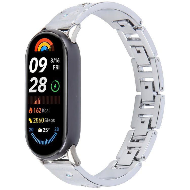 Diamond Quick-Release Metal Watch Band Adjustable Bracelet Strap