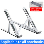 Adjustable Laptop Stand – Portable Notebook Holder, Cooling Bracket &amp; Foldable Non-Slip Laptop Riser
