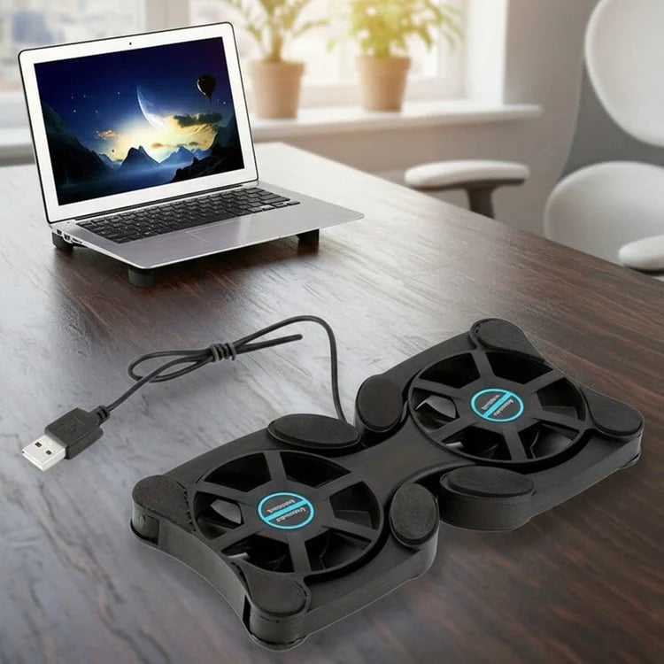Laptop Cooling Pad with USB Fans &amp; Foldable Portable Stand