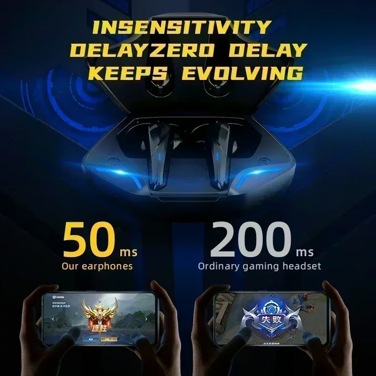 TWS Wireless Headphones with Low-Latency Gaming Mode & High-Fidelity Bass